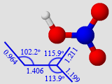 Chemical structure of nitric acid